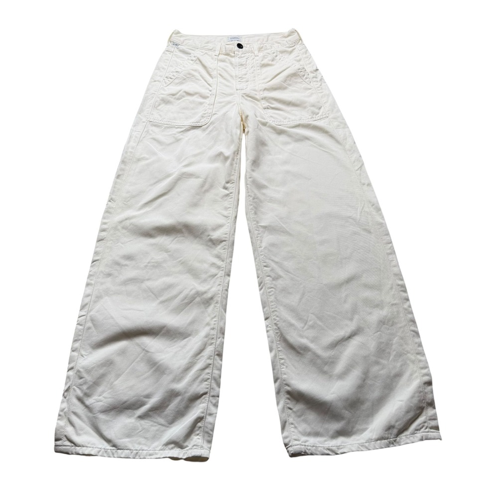 CITIZENS OF HUMANITY Ayla Cargo Pants Cream Wide Leg Women's Size 25
